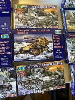 Lot Of 11 Unimodel 1/72 Scale Model Military Tanks Armor Foreign See Desc