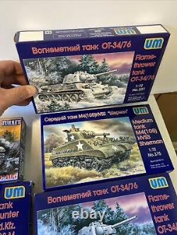 Lot Of 11 Unimodel 1/72 Scale Model Military Tanks Armor Foreign See Desc