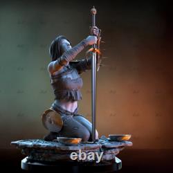 Medieval swordsman 1/6 Unpainted Resin Model Kits Unassembled 3D Printed 24cm