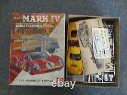 NOB VINTAGE MPC FORD MARK IV withTRAILER VAN/DISPLAY CASE UNBUILT + ORIG BOX 1/25