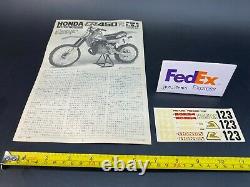 Oshika Tamiya 1/12 Honda CR450R With motocross rider 1983 Vintage Unassembled