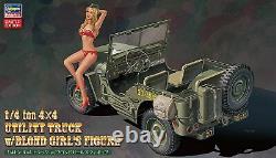 Rare kit Hasegawa 1/24 Model 1/4 ton 4x4 truck w / blonde girls figure / JP 2508
