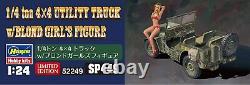 Rare kit Hasegawa 1/24 Model 1/4 ton 4x4 truck w / blonde girls figure / JP 2508