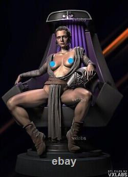 Rey on Chair Resin 3D Printed Model Kit Unpainted Unassembled GK 2 Sizes