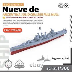 SSC300514S-A 1/300 Military Model Kit Argentina Nueve de Julio Cruiser FULL HULL