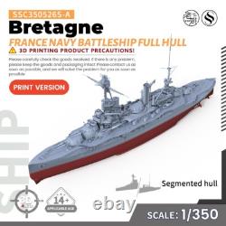 SSMODEL 1/350 Military Model Kit France Navy Bretagne Battleship FULL HULL