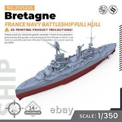 SSMODEL 350526S 1/350 Military Model France Navy Bretagne Battleship Full Hull