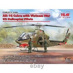 Scale 1/32 ICM 32062 AH-1G Cobra With American Pilots (Vietnam War) Plastic Kit