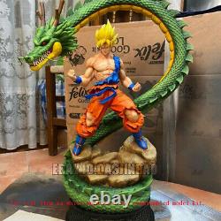 Son Goku With Dragon Unpainted 3D Print Model Kit Unassembled GK H40cm/15.7inch