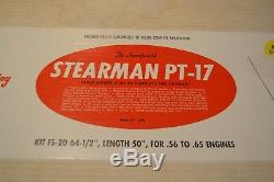 Sterling Models Stearman PT-17 R/C Airplane Kit Unassembled In Box