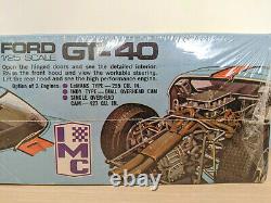 Super Rare! Factory-sealed Vintage IMC Ford Gt-40 Race Car Model Kit Nib