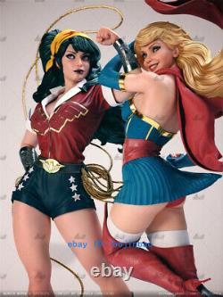 Supergirl Wonder Woman Unpainted Model Kits Unassembled 1/6 Scale 34cm 3D Print