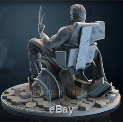 Unpainted 325MM Width Wolverine On The Chair Figure Unassembled 3D Print Model