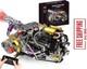 V8 Engine Model Kit That Works, 1394 PCS Advanced Collectible Engine Building Bl