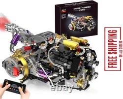V8 Engine Model Kit That Works, 1394 PCS Advanced Collectible Engine Building Bl