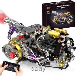 V8 Engine Model Kit That Works, 1394 PCS Advanced Collectible Engine Building Bl