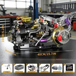 V8 Engine Model Kit That Works, 1394 PCS Advanced Collectible Engine Building Bl