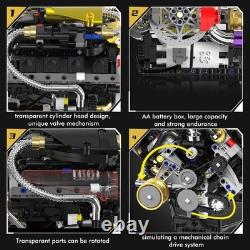 V8 Engine Model Kit That Works, 1394 PCS Advanced Collectible Engine Building Bl