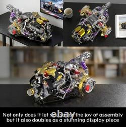 V8 Engine Model Kit That Works, 1394 PCS Advanced Collectible Engine Building Bl