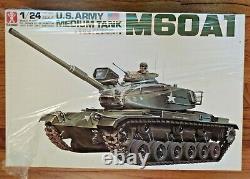 Vintage Bandai 1/24 US Army Medium Tank M60A1 Model Kit 4260 Partially Sealed