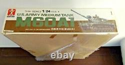 Vintage Bandai 1/24 US Army Medium Tank M60A1 Model Kit 4260 Partially Sealed