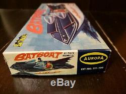 Vintage Batman The Batboat Model Aurora 1967 Unassembled Complete in Box Rare