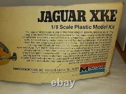 Vintage Jaguar XKE Monogram Large Model Car Unassembled 1/8 Scale Plastic Kit