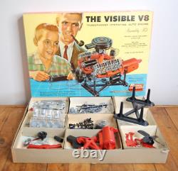 Vintage RENWAL BLUEPRINT VISIBLE V8 Transparent Auto Engine Model Kit NICE BOX