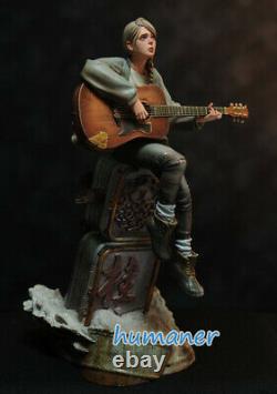 WF2019 Winter Guitar Girl Unassembled Resin Garage Kits Unpainted Model Toy