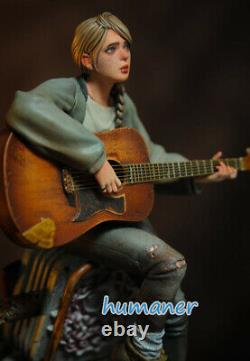 WF2019 Winter Guitar Girl Unassembled Resin Garage Kits Unpainted Model Toy