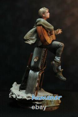 WF2019 Winter Guitar Girl Unassembled Resin Garage Kits Unpainted Model Toy