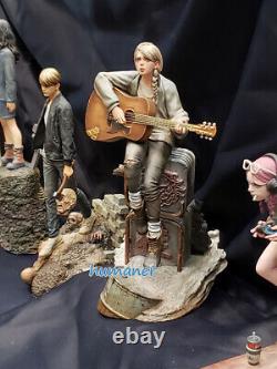 WF2019 Winter Guitar Girl Unassembled Resin Garage Kits Unpainted Model Toy