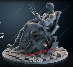 Wolverine & Chair 25cmH Unpainted Model Kit Unassembled GK 3D Printing GK Statue
