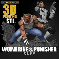 Wolverine & Punisher 3D PRINTED Garage Kit Unpainted/Unassembled 12in/30cm