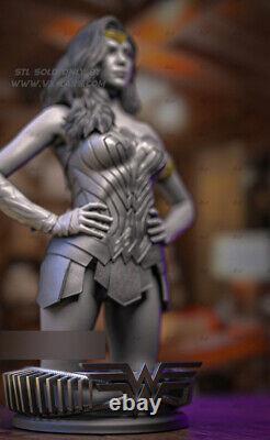 Wonder Woman Bust Unpainted Resin Model Kits Unassembled 3D Printed 1/4 33cm